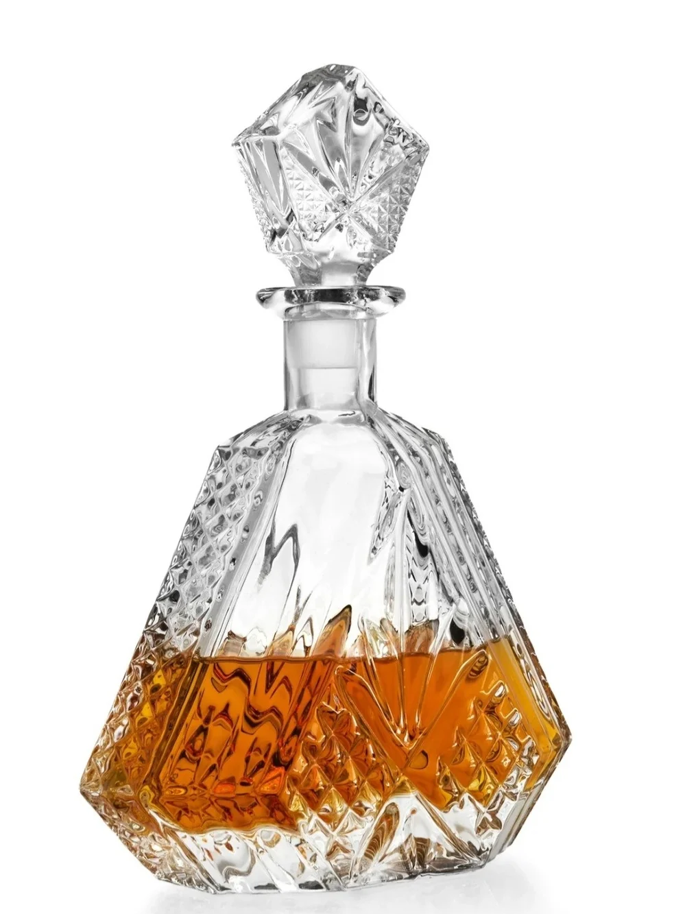Godinger Dublin Crystal Triangle Whisky Decanter